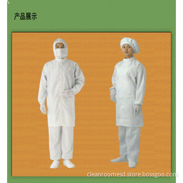 10^6ohm/sqm White Anti Static Clean Room Garments Smock For Pharmaceutical Industries